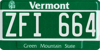 VT license plate ZFI664