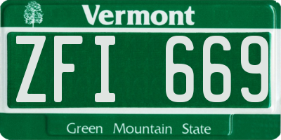 VT license plate ZFI669