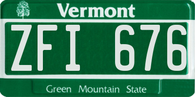 VT license plate ZFI676