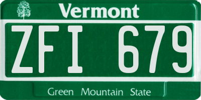 VT license plate ZFI679