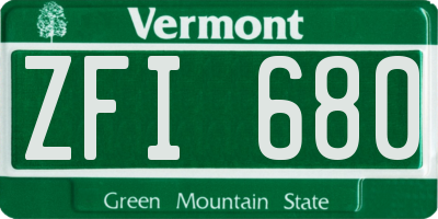VT license plate ZFI680