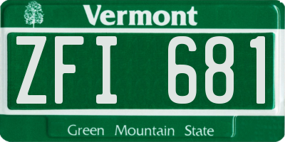 VT license plate ZFI681