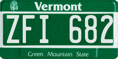 VT license plate ZFI682