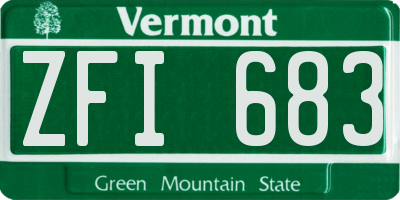 VT license plate ZFI683