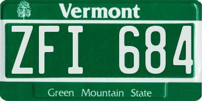 VT license plate ZFI684