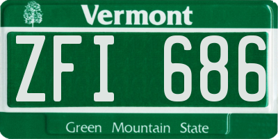 VT license plate ZFI686
