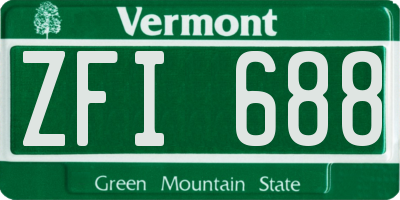 VT license plate ZFI688