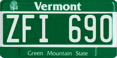 VT license plate ZFI690