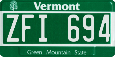 VT license plate ZFI694