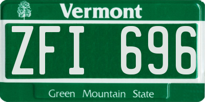 VT license plate ZFI696