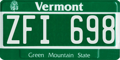 VT license plate ZFI698