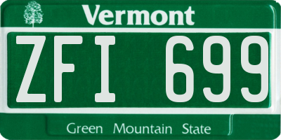 VT license plate ZFI699