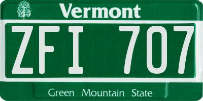 VT license plate ZFI707