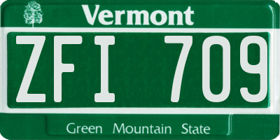 VT license plate ZFI709
