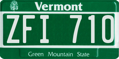 VT license plate ZFI710