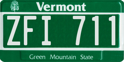 VT license plate ZFI711