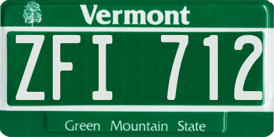 VT license plate ZFI712
