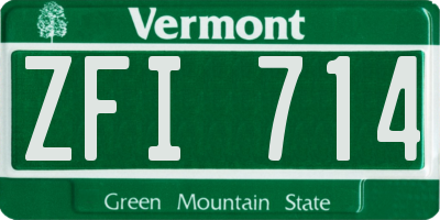 VT license plate ZFI714