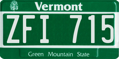 VT license plate ZFI715