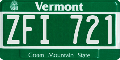 VT license plate ZFI721