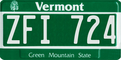 VT license plate ZFI724
