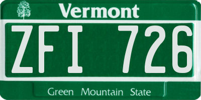 VT license plate ZFI726