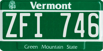 VT license plate ZFI746