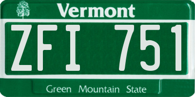 VT license plate ZFI751