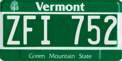 VT license plate ZFI752