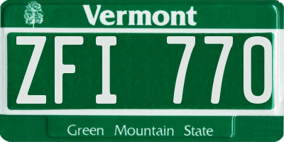 VT license plate ZFI770