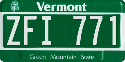 VT license plate ZFI771
