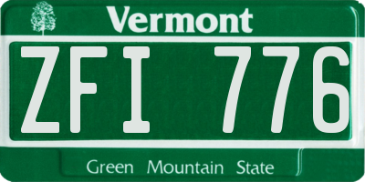 VT license plate ZFI776
