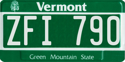 VT license plate ZFI790