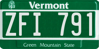 VT license plate ZFI791