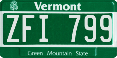 VT license plate ZFI799