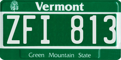 VT license plate ZFI813