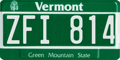 VT license plate ZFI814