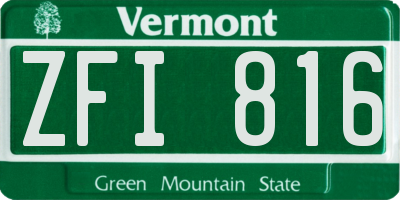 VT license plate ZFI816