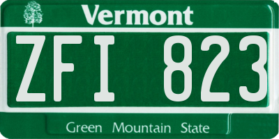 VT license plate ZFI823