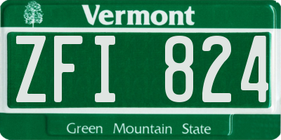 VT license plate ZFI824