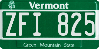VT license plate ZFI825
