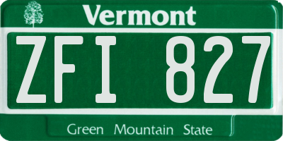VT license plate ZFI827
