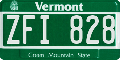 VT license plate ZFI828
