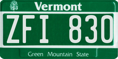 VT license plate ZFI830