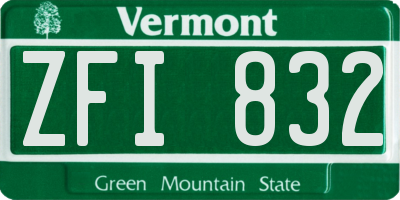VT license plate ZFI832