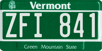 VT license plate ZFI841
