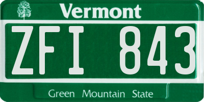VT license plate ZFI843