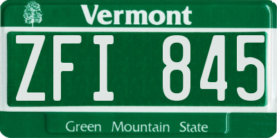 VT license plate ZFI845