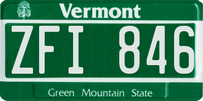 VT license plate ZFI846