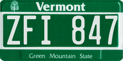 VT license plate ZFI847